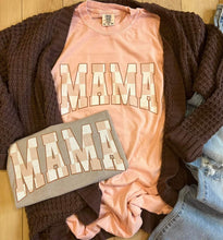 Tan checkered mama tee