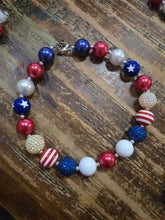 4th of july bow and necklace sets