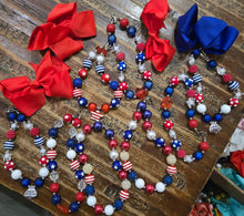 4th of july bow and necklace sets